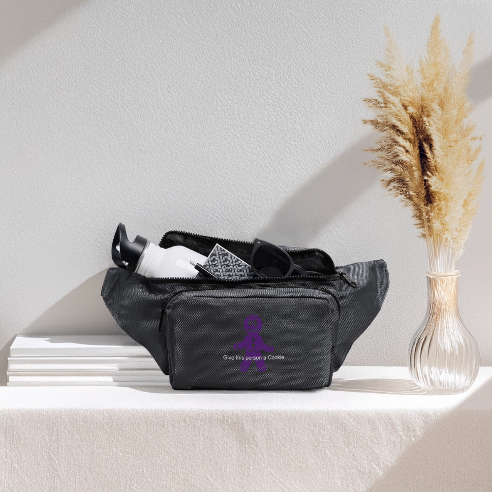 Large Crossbody Hip Bag - charcoal gray